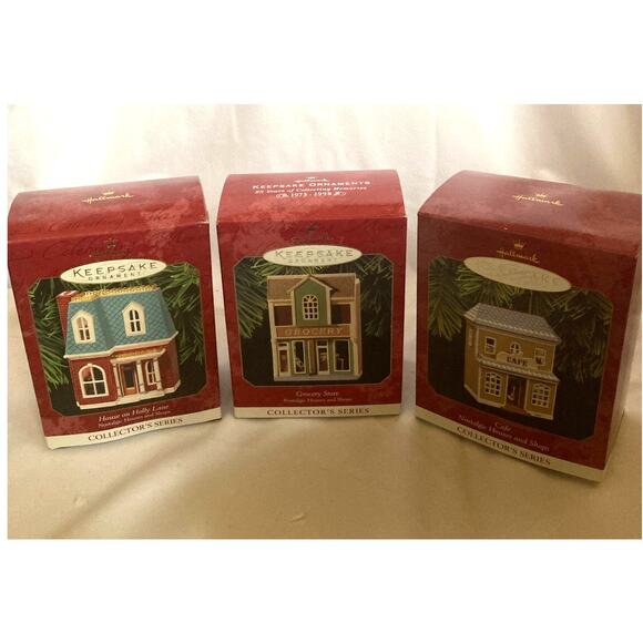 Hallmark Keepsake Nostalgic Houses and Shops Ornaments Lot Of 3 - Picture 1 of 7
